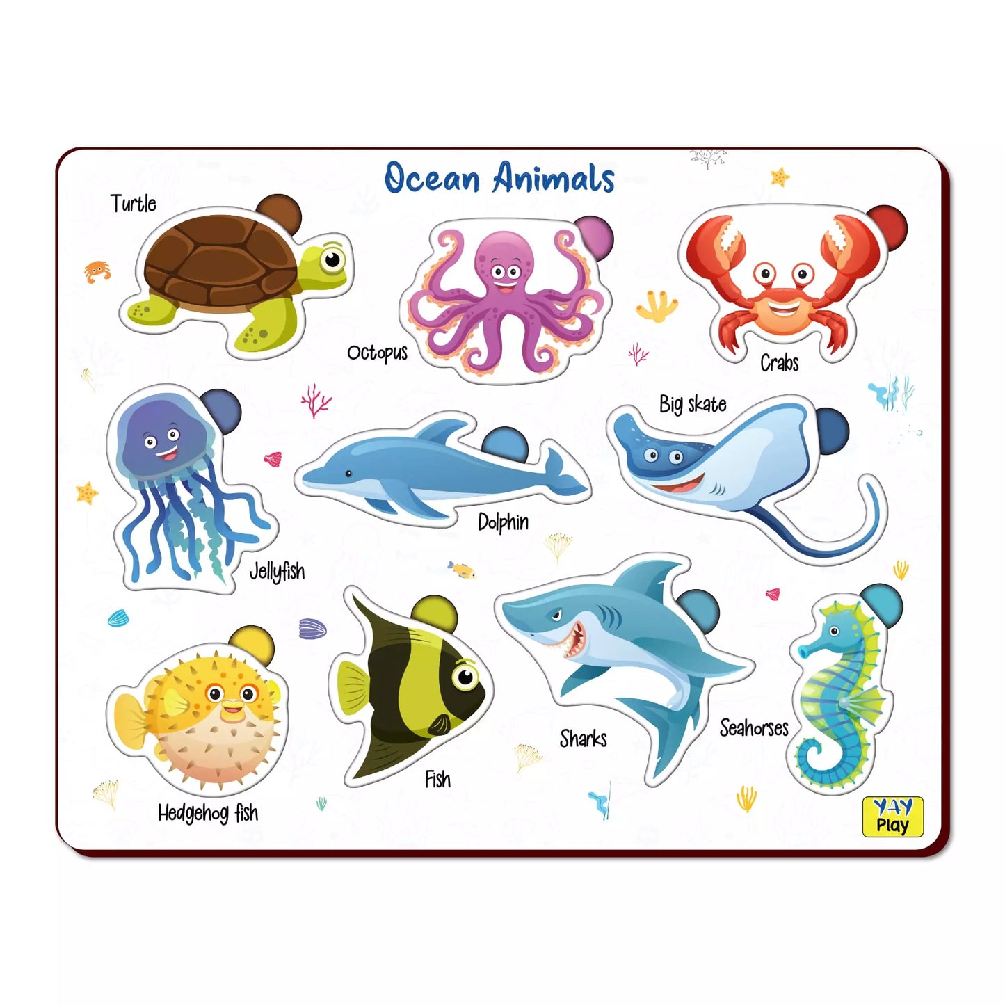 Under Water Animal Shapes Wooden Puzzles 3+ Years - Mini Leaves