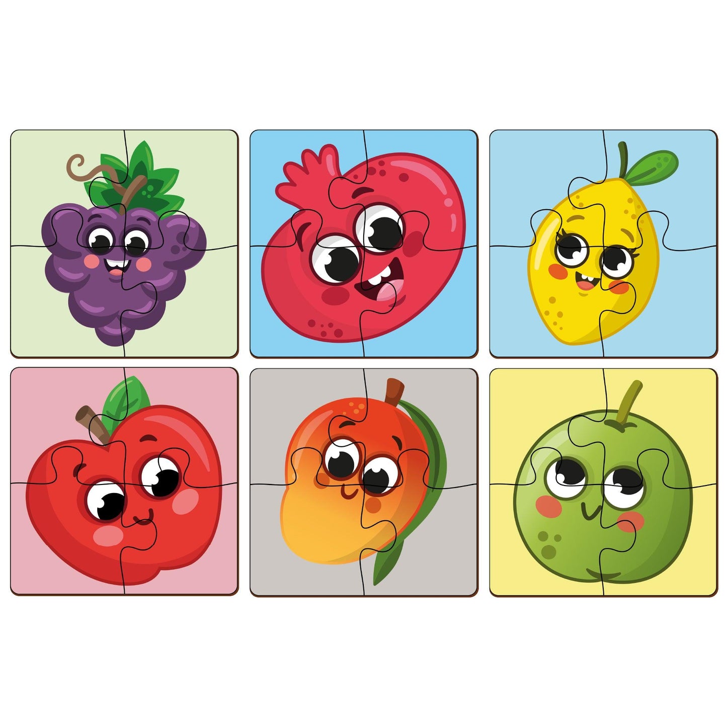 Fruits 4 Piece Wooden Puzzle 2+ Years - Mini Leaves