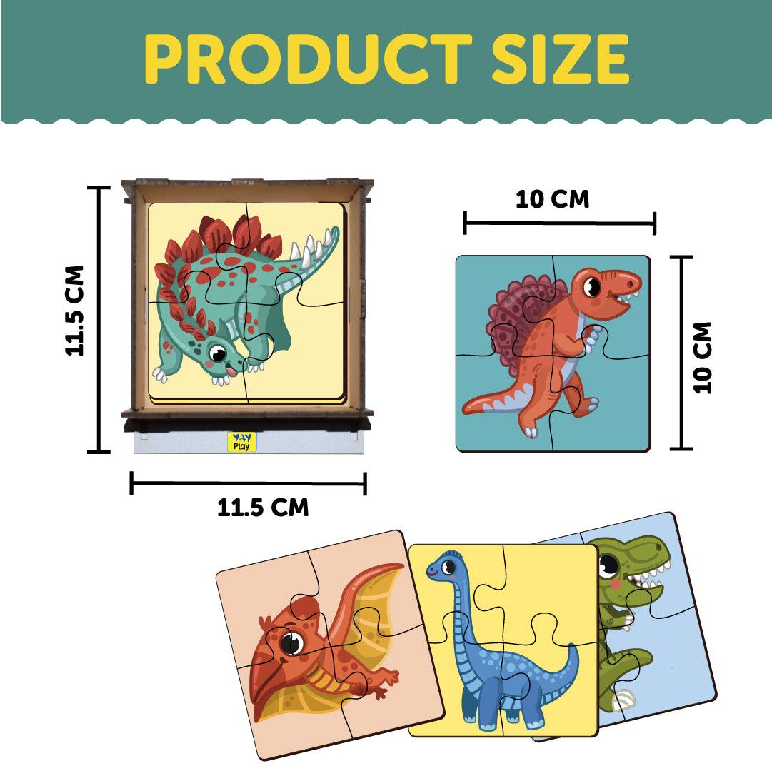 Dinosaurs 4 Piece Wooden Puzzles 2+ Years - Mini Leaves