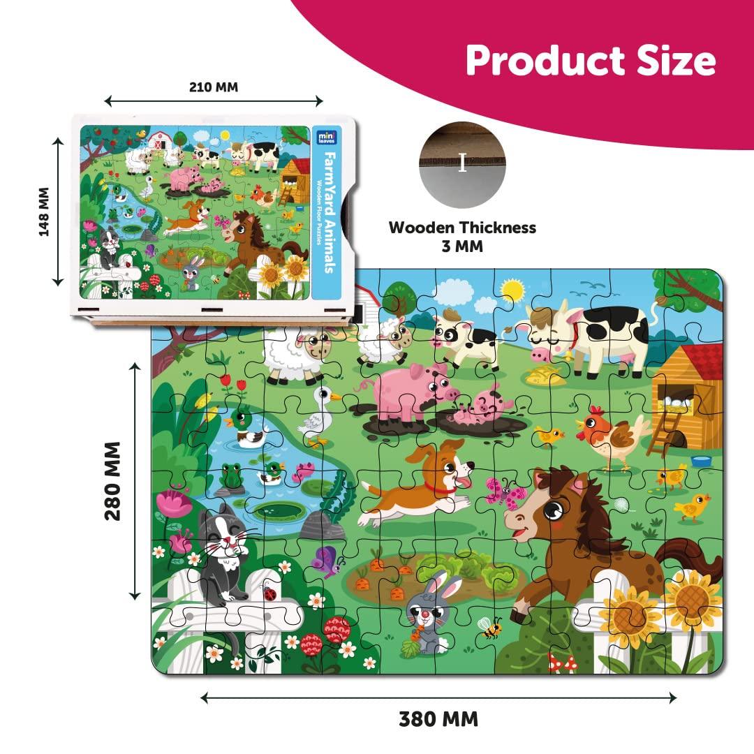 Farm Animal 48 Pieces Floor Puzzle 3+ Years - Mini Leaves