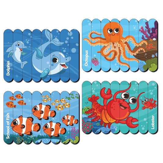 Ocean Animal Strip Wooden Puzzles 3+ Years