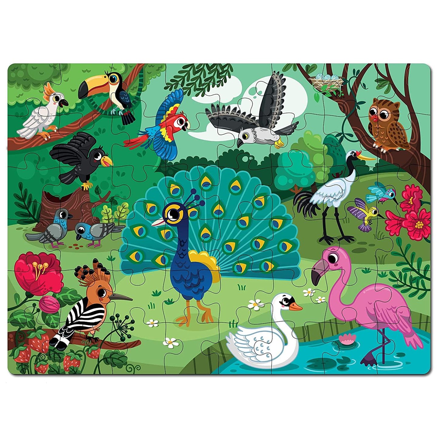 Jungle Bird 48 Pieces Floor Puzzle 4+ Years - Mini Leaves