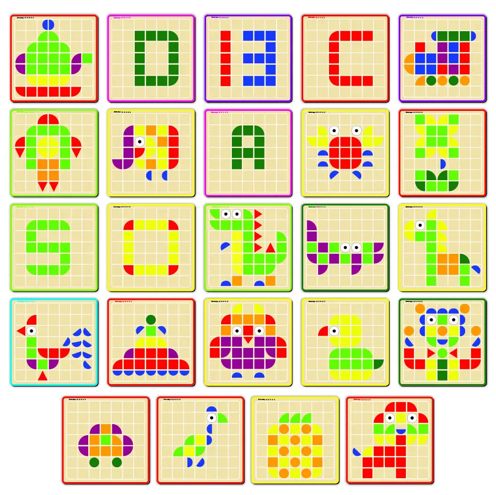 Mosaic Puzzle Board 3D Creative Shapes 4+ Years