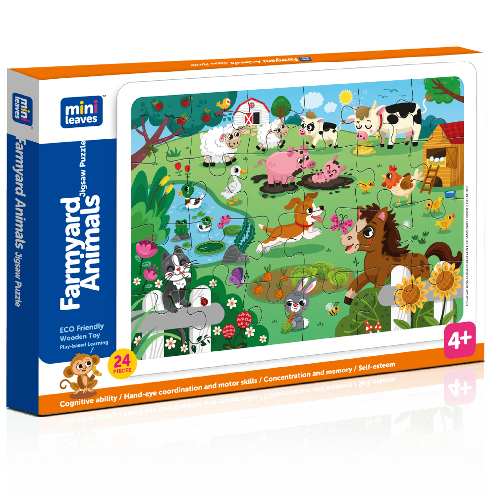 Farmyard Animal Puzzles 35 Pieces 3+ Years - Mini Leaves