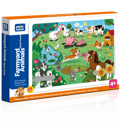 Farmyard Animal Puzzles 35 Pieces 3+ Years - Mini Leaves