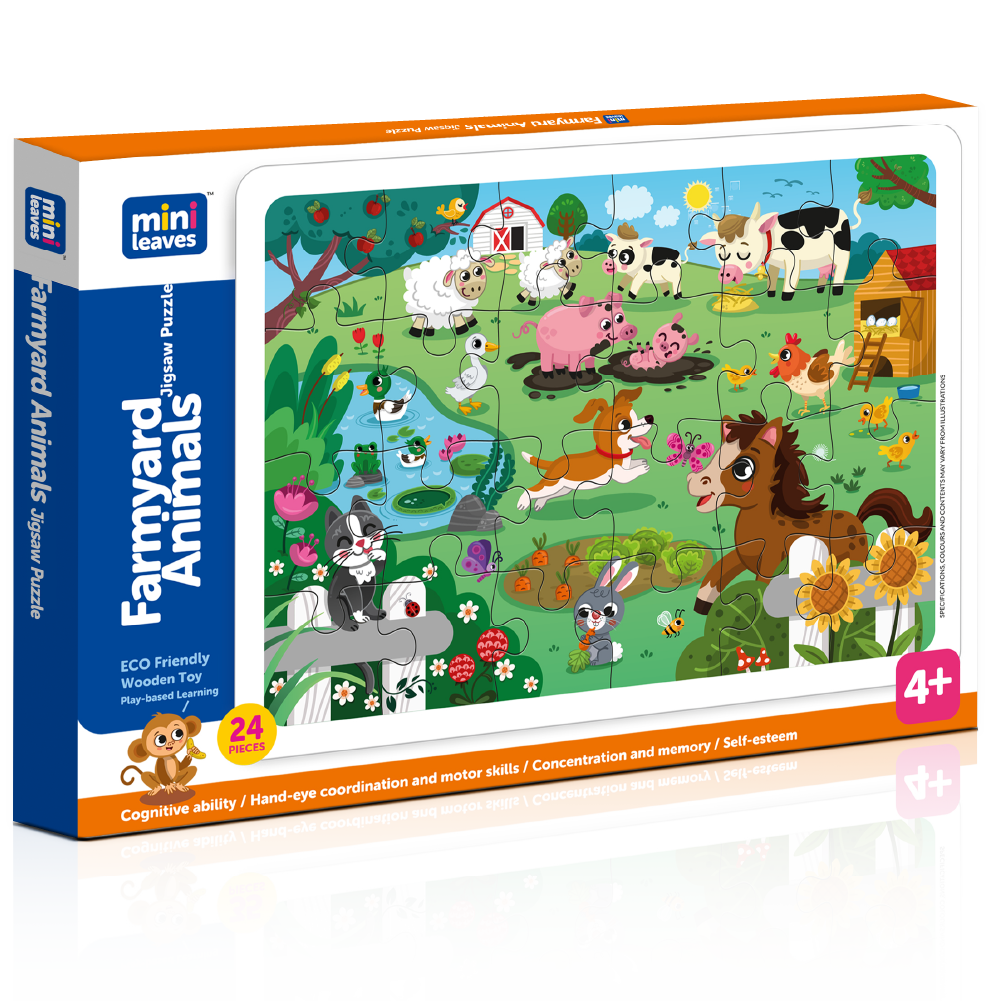 Farmyard Animals Jigsaw Puzzles 3+ Years - Mini Leaves