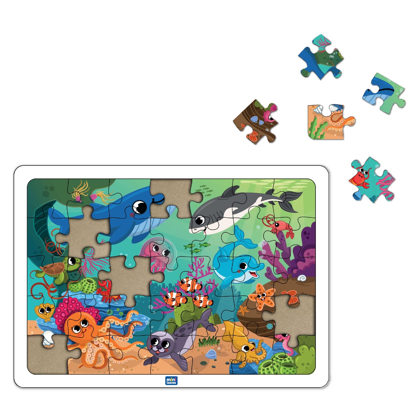 Ocean Wonder 24 Pieces Puzzle - Mini Leaves