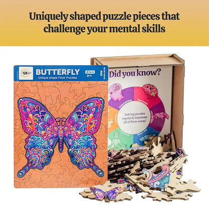 Butterfly Unique Shape Wooden Puzzles 74 Pieces 6+ Age