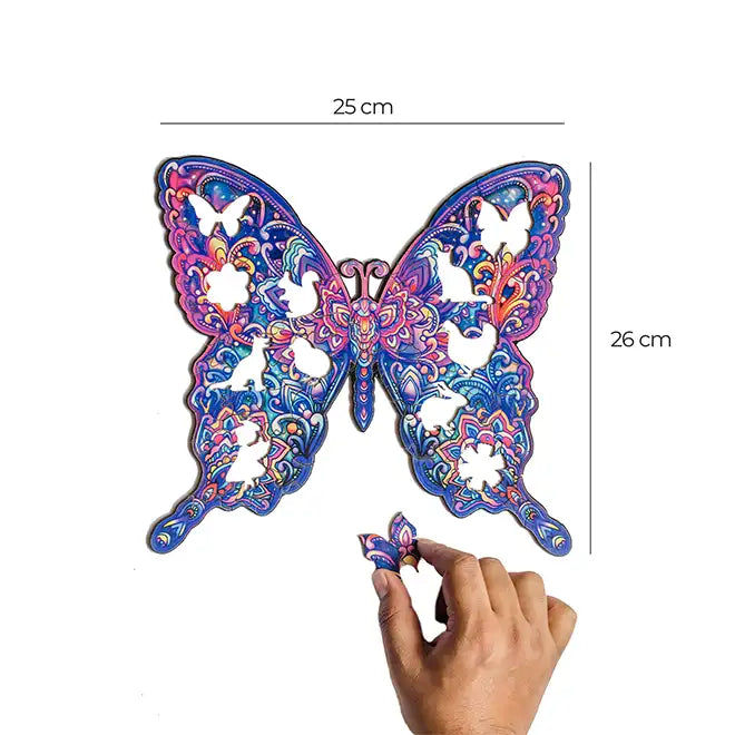 Butterfly Unique Shape Wooden Puzzles 74 Pieces 6+ Age