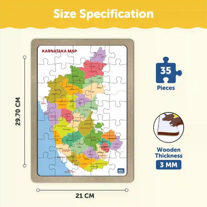 Karnataka Map Puzzle 40 Pieces 3+ Years - Mini Leaves