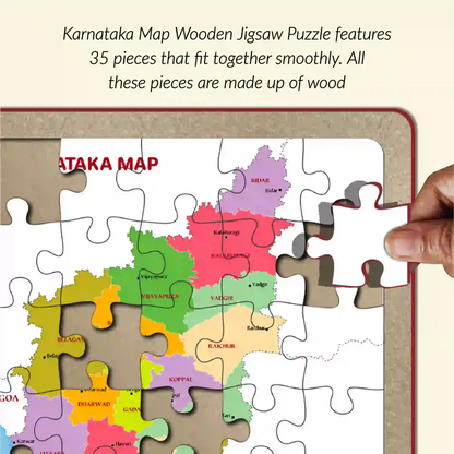 Karnataka Map Puzzle 40 Pieces 3+ Years - Mini Leaves