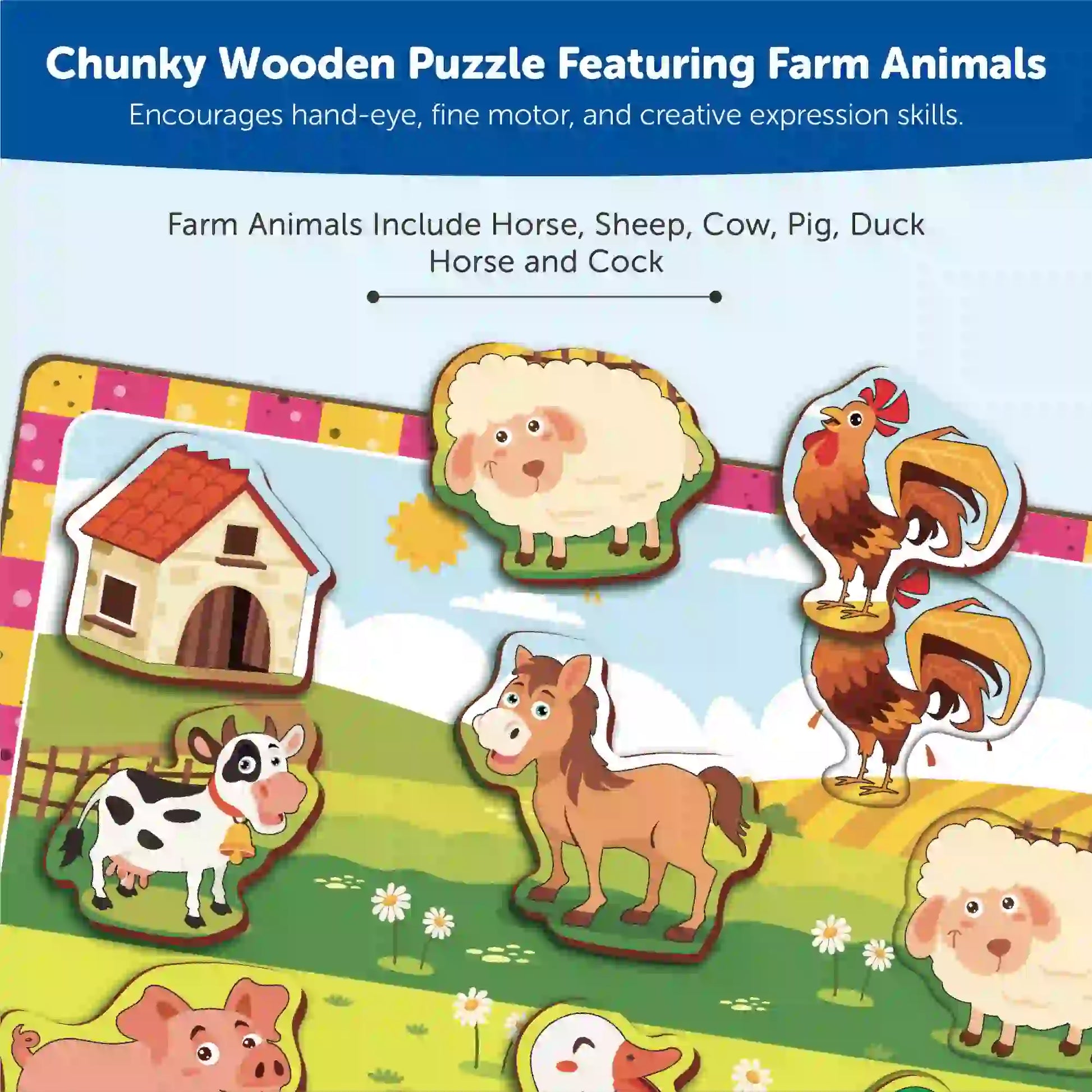 Farm Animal Chunky Puzzle (2+ Years) - Mini Leaves