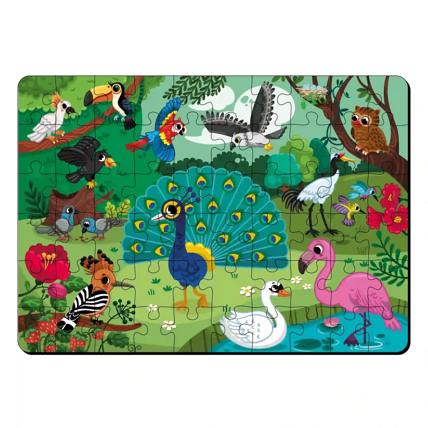 Jungle Bird 60 Pieces Floor Puzzle 4+ Years - Mini Leaves