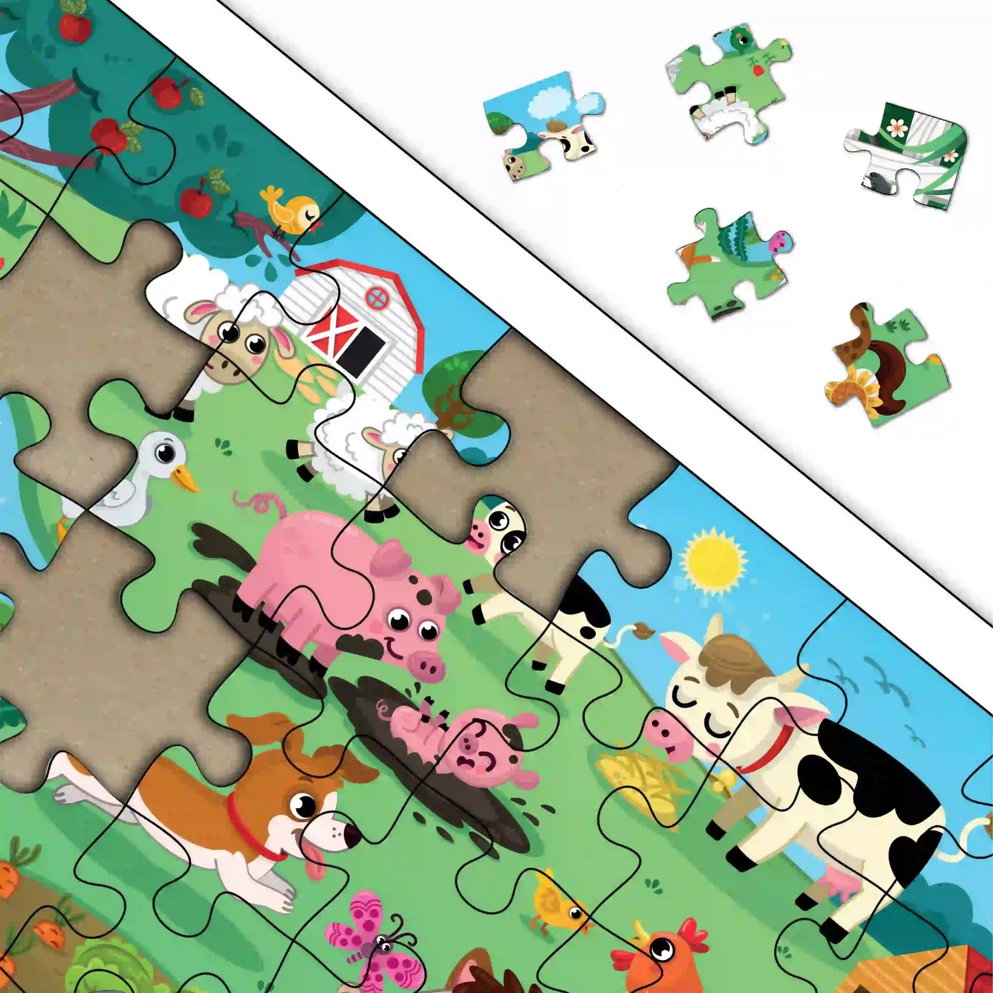 Farmyard Animals Jigsaw Puzzles 3+ Years - Mini Leaves