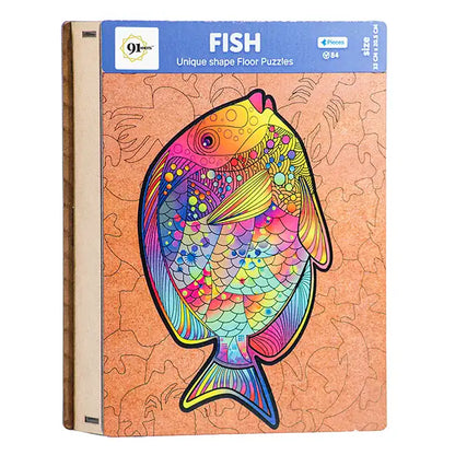 Fish Unique Shapes Wooden Puzzles 84 Pieces 6+ Age