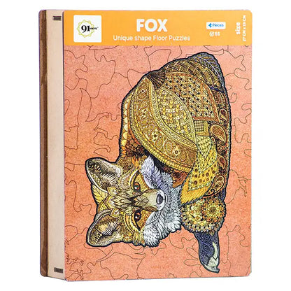 Fox Unique Shape Wooden Puzzles 65 Pieces 6+ Age