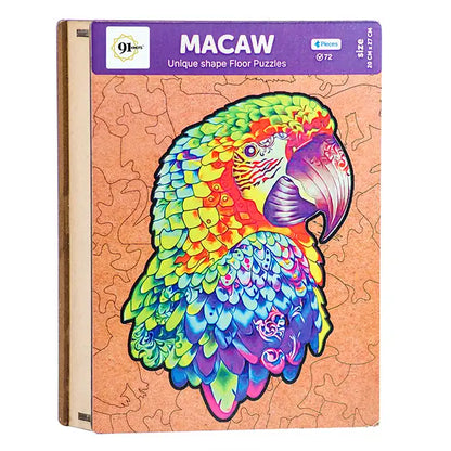 Macaw Unique Shapes Wooden Puzzles 72 pieces 6+ Age