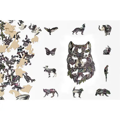 Wolf Unique Shape Wooden Puzzles 65 Pieces 6+ Age